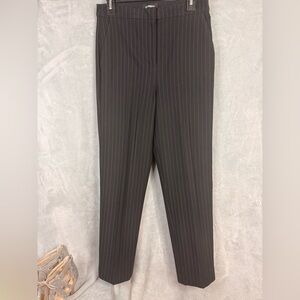 Express Black Pinstripe High Rise Cropped Pants